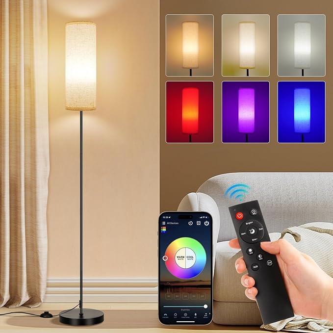 Moderne RGB Stehlampe - Smart, Dimmbar & Musikreaktiv