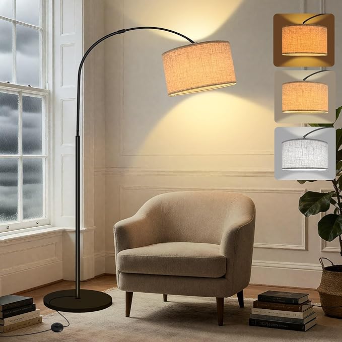 Dimmbare Bogenlampe mit 3 Lichtfarben – stilvolle Stehleuchte