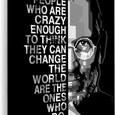 Steve Jobs Motivationsbild Schwarz-Weiß XXL Leinwand