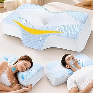 Orthopädisches Nackenstützkissen mit Memory Foam & Kühlbezug