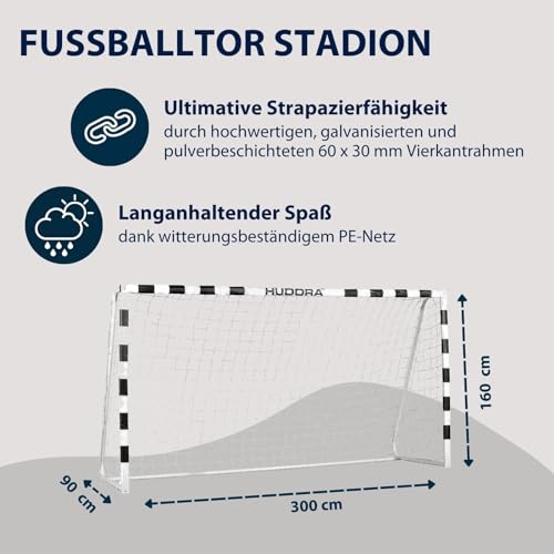 HUDORA Fußballtor Stadion für Kinder und Erwachsene