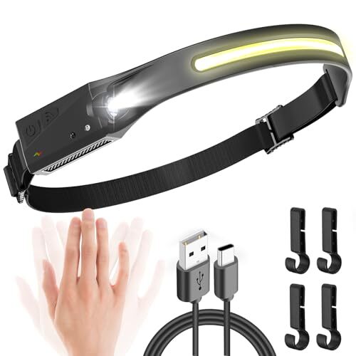 UNBON LED Stirnlampe wiederaufladbar mit Bewegungssensor