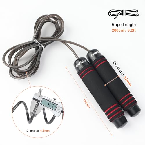 GRIFEMA Speed Rope Springseil verstellbar mit Schaumgriffen