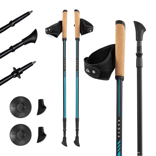 KADVA Nordic Walking Stöcke Luna verstellbar 69-135 cm blau