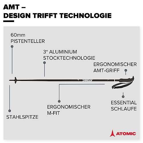 Atomic AMT Skistöcke aus 3* Aluminium mit Pistenteller