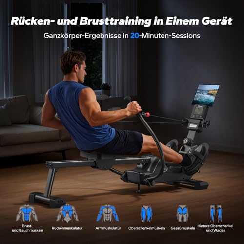 MERACH Rudergerät mit Doppelpaddel und App-Anbindung