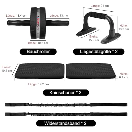 EnterSports Bauchroller mit zwei Kniematten