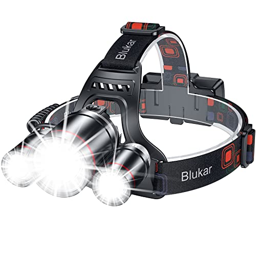 Blukar LED Stirnlampe 8000L wiederaufladbar mit Rotlicht IPX6