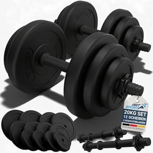 ArtSport Hantelset 20-40 kg mit 2 Kurzhanteln und Gewichten
