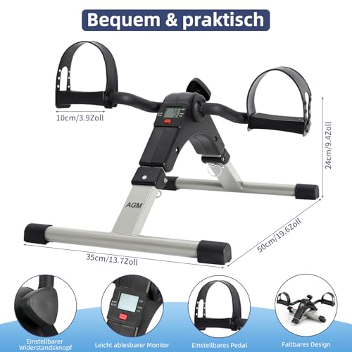 AGM Mini-Heimtrainer für Arme und Beine mit LCD-Monitor
