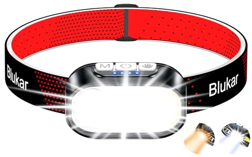Blukar LED Stirnlampe 2000 Lumen wiederaufladbar mit Rotlicht