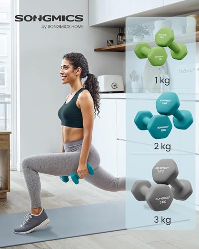 SONGMICS Hantel-Set 3 Paar Neopren 1-3kg oder 9kg/12kg