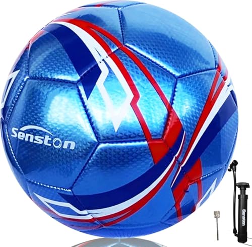 Senston Fußball mit Pumpe Größe 4/5 Soft-Touch