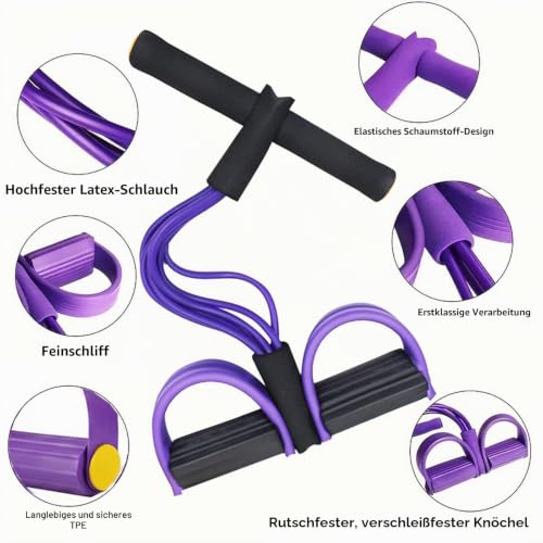 Multifunktionaler Fußpedal-Widerstandstrainer mit 6 Tubes