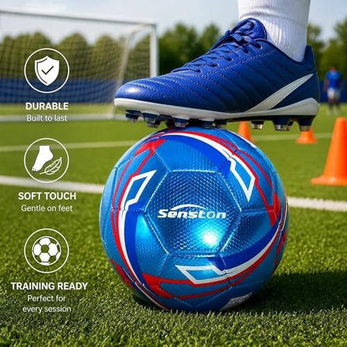 Senston Fußball mit Pumpe Größe 4/5 Soft-Touch