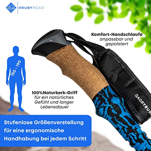 Wanderstoecke Teleskop Faltbar mit Kork-Griff und 6 Aufsaetzen