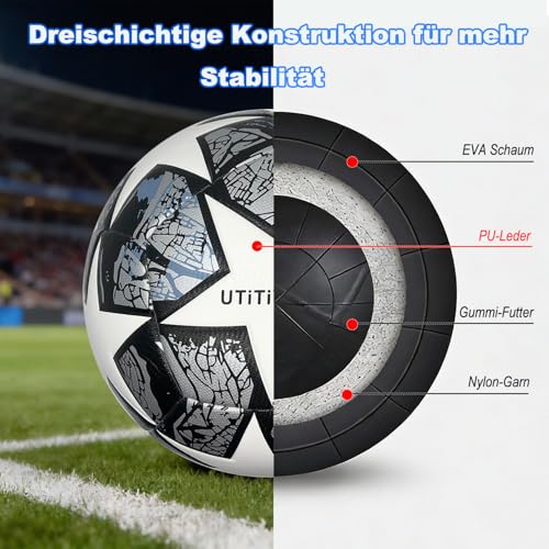 Fußball Größe 5 mit Pumpe für Training und Freizeit