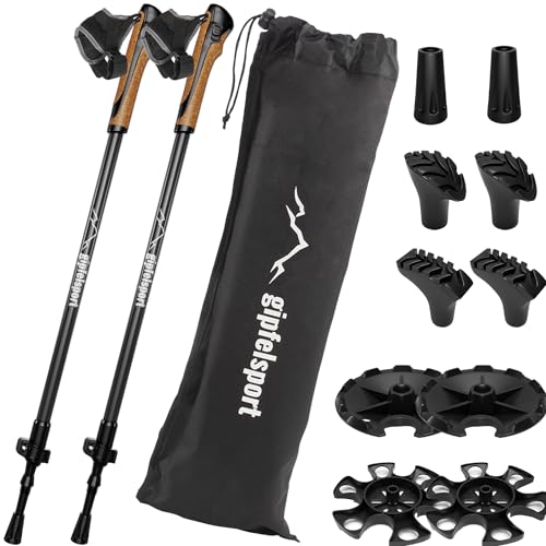 Nordic Walking Stöcke Carbon/Alu verstellbar 77-120cm