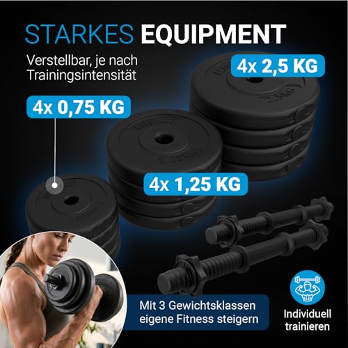 ArtSport Hantelset 20-40 kg mit 2 Kurzhanteln und Gewichten