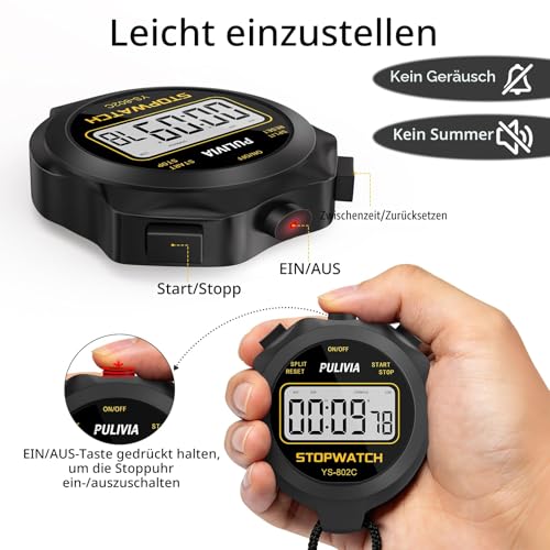 PULIVIA Digitale Stoppuhr für Training und Schwimmen