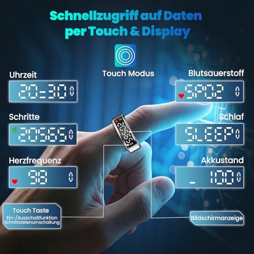 Smart Ring mit LED-Anzeige und Fitness-Tracking