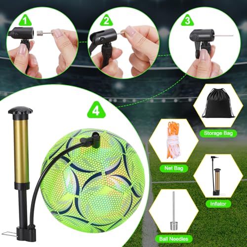 Leuchtender Fußball Größe 5 mit Pumpe für Nachtspiele