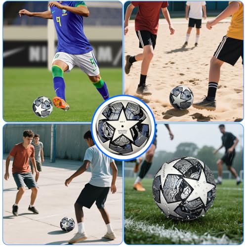 Fußball Größe 5 mit Pumpe für Training und Freizeit