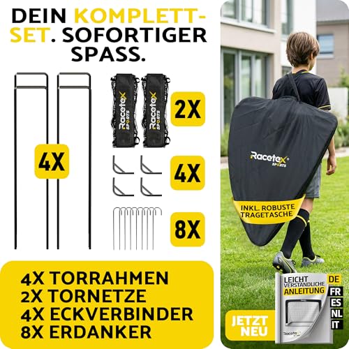 Racetex 2er Fußballtor Kinder Set mit Tragetasche