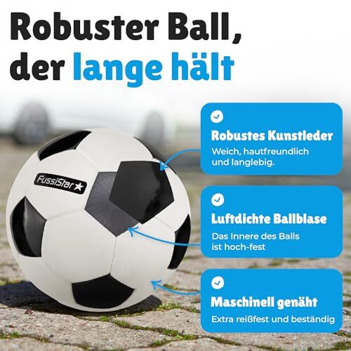 Fußball Größe 3 für Kinder 3-7 Jahre schwarz-weiß 290g