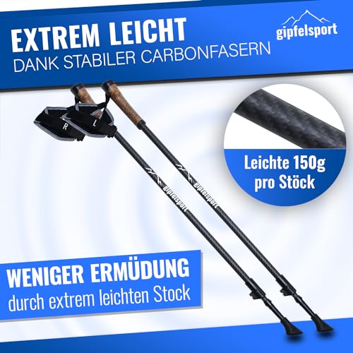 Nordic Walking Stöcke Carbon/Alu verstellbar 77-120cm