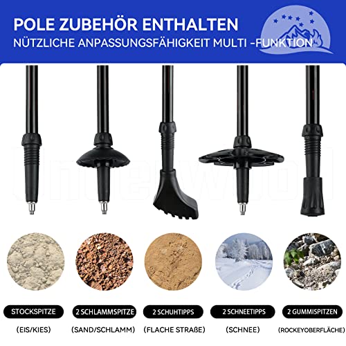 Nordic Walking Stöcke teleskopierbar 60-135 cm Aluminium