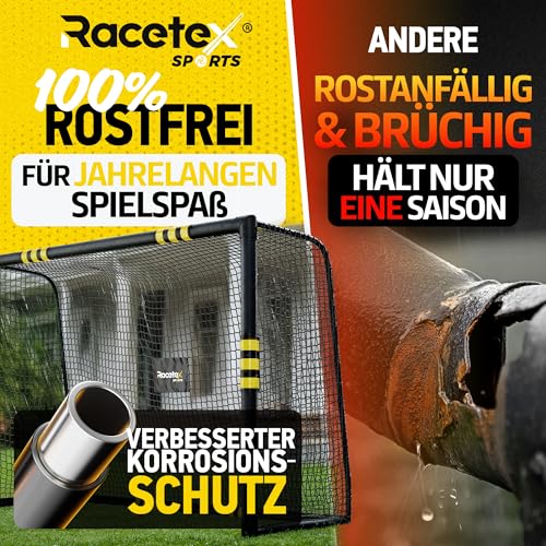 Racetex Fußballtor für Garten mit Polsterung und Erdankern