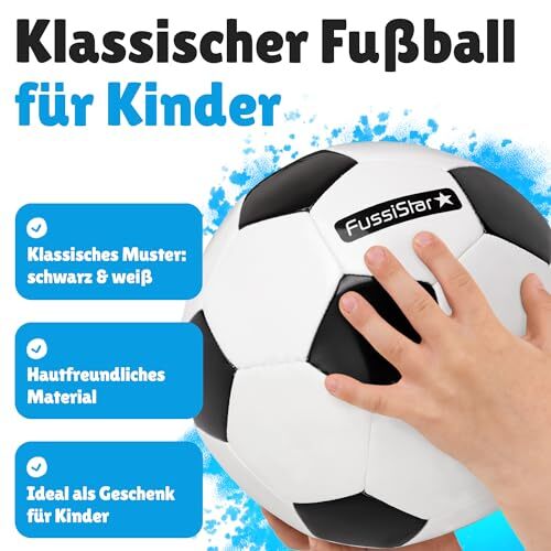 Fußball Größe 3 für Kinder 3-7 Jahre schwarz-weiß 290g