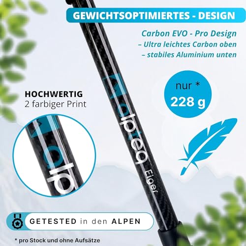 Carbon Wanderstöcke Teleskop 65-135 cm ultraleicht verstellbar