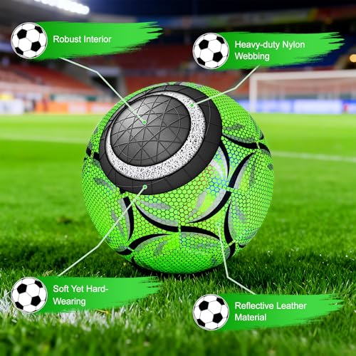 Leuchtender Fußball Größe 5 mit Pumpe für Nachtspiele