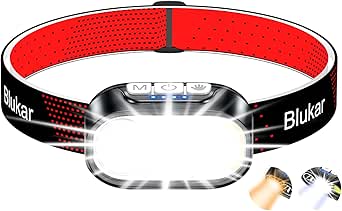 Blukar LED Stirnlampe 2000 Lumen wiederaufladbar mit Rotlicht
