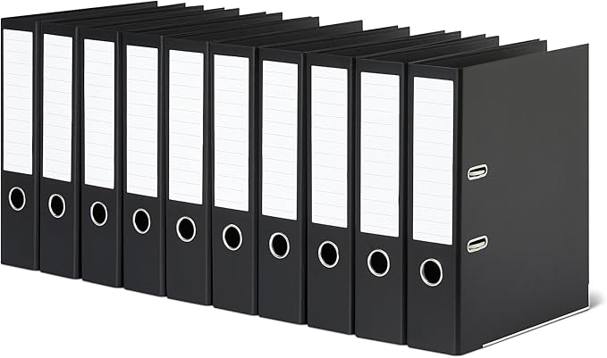 Amazon Basics Aktenordner A4 2-Ring schwarz 10er-Pack