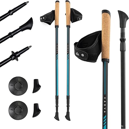 KADVA Nordic Walking Stöcke Luna verstellbar 69-135 cm blau