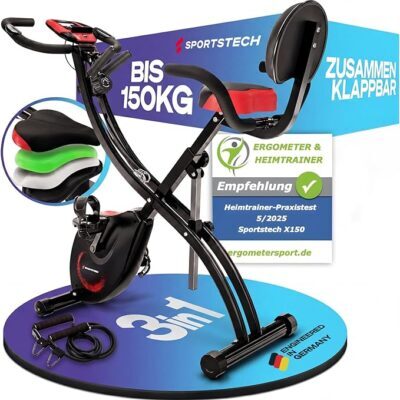 Sportstech X150 3in1 Heimtrainer klappbar mit tiefem Einstieg