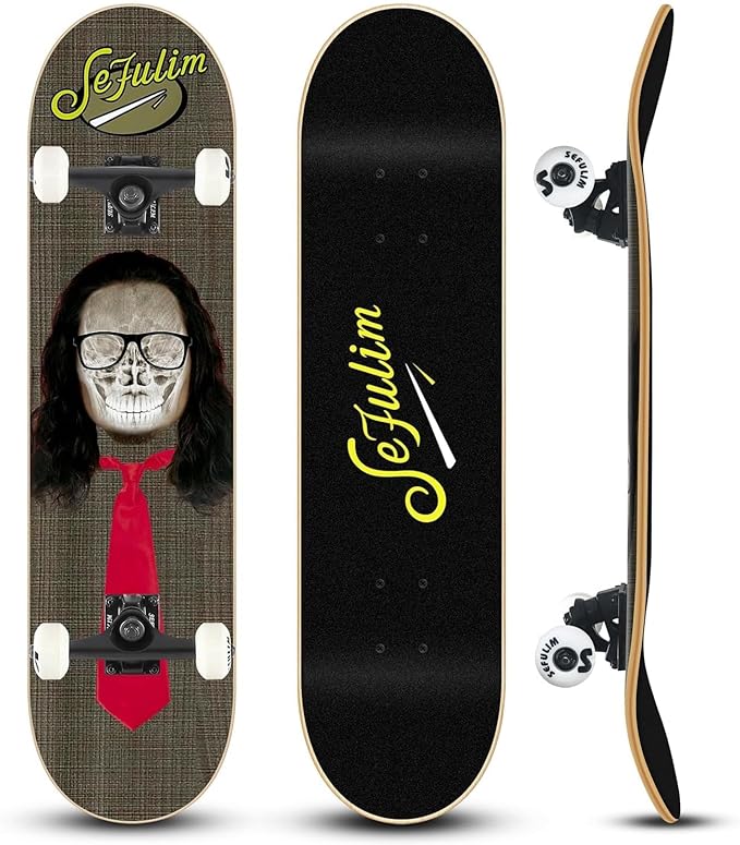 Komplettes Skateboard 31x8 Zoll - 7-lagiger Ahorn für Einsteiger