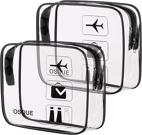 OSDUE Kulturbeutel Transparent 2er Set - Wasserdichte Kosmetiktasche
