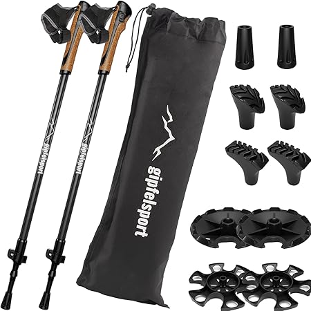 Nordic Walking Stöcke Carbon/Alu verstellbar 77-120cm