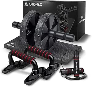 Amonax Bauchroller mit Kniematte für Bauchmuskeltraining