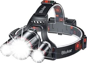 Blukar LED Stirnlampe 8000L wiederaufladbar mit Rotlicht IPX6