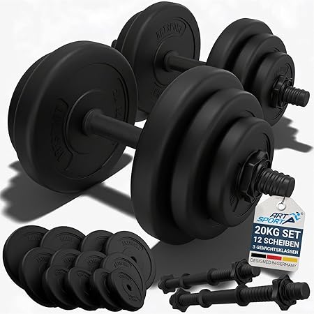 ArtSport Hantelset 20-40 kg mit 2 Kurzhanteln und Gewichten