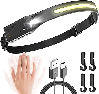 UNBON LED Stirnlampe wiederaufladbar mit Bewegungssensor
