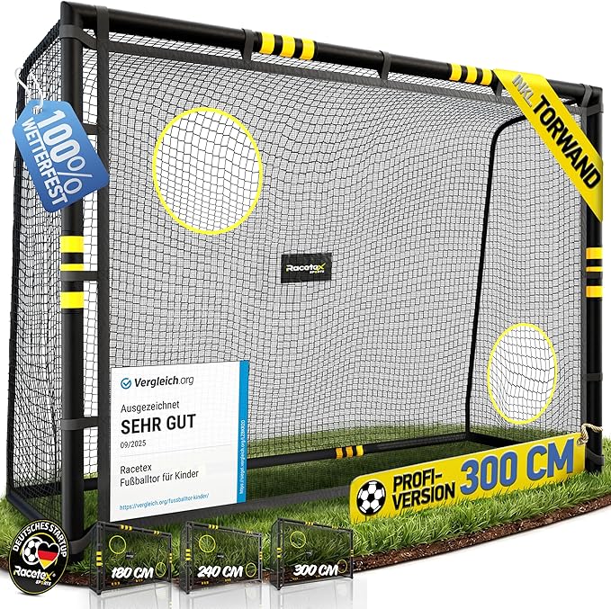 Racetex Fußballtor für Garten mit Polsterung und Erdankern