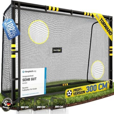 Racetex Fußballtor für Garten mit Polsterung und Erdankern