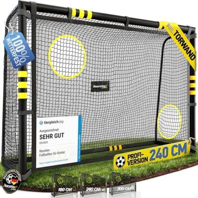 Racetex Fußballtor für Garten mit Polsterung und Erdankern